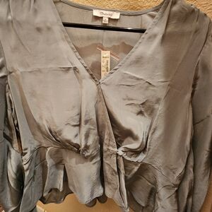 NWT Madewell Blue Wrap Top